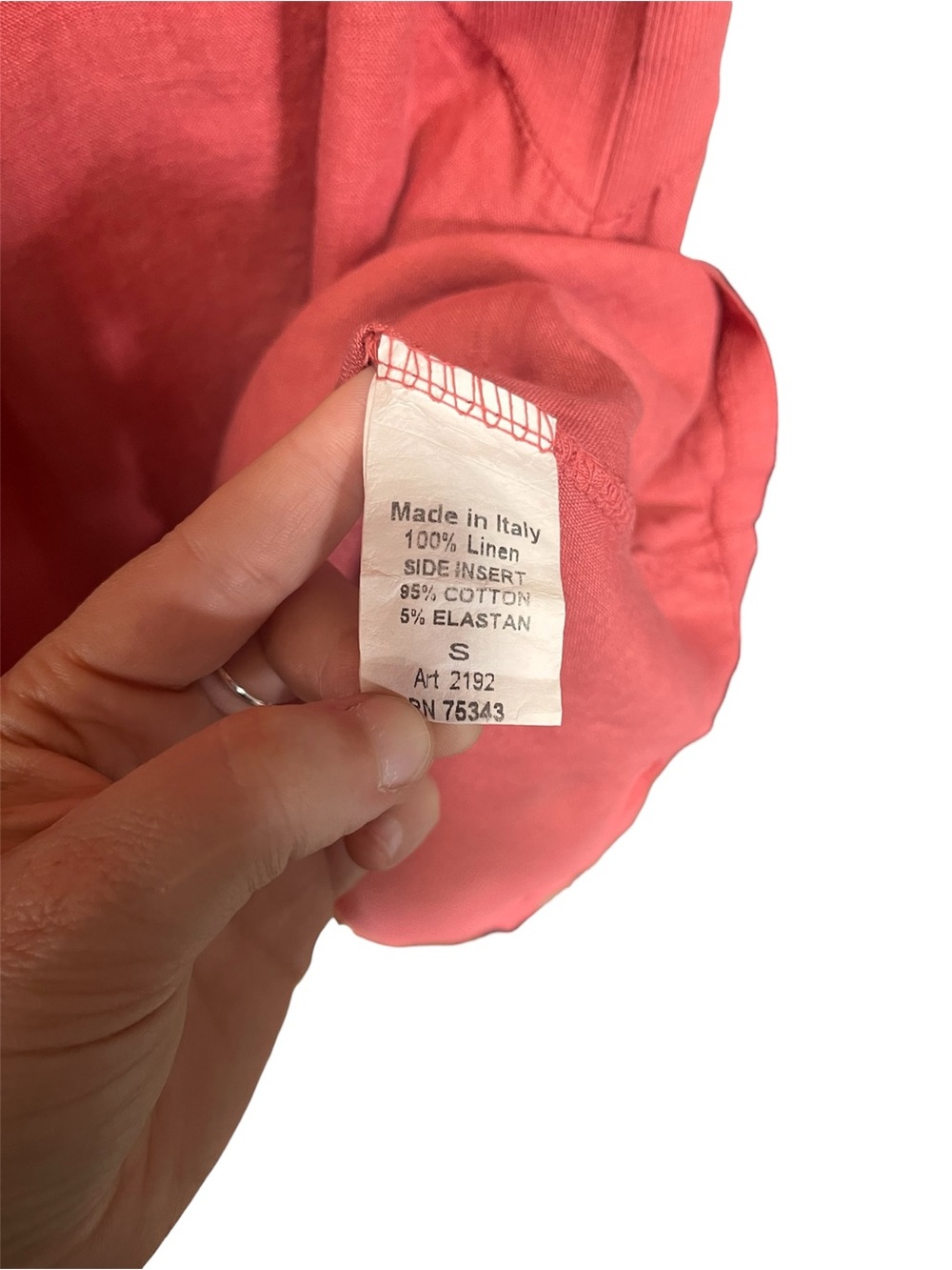 Terzo Millennio 100% Linen Sleeveless Coral Mini Dress with Cotton Panels Small - Picture 5 of 9